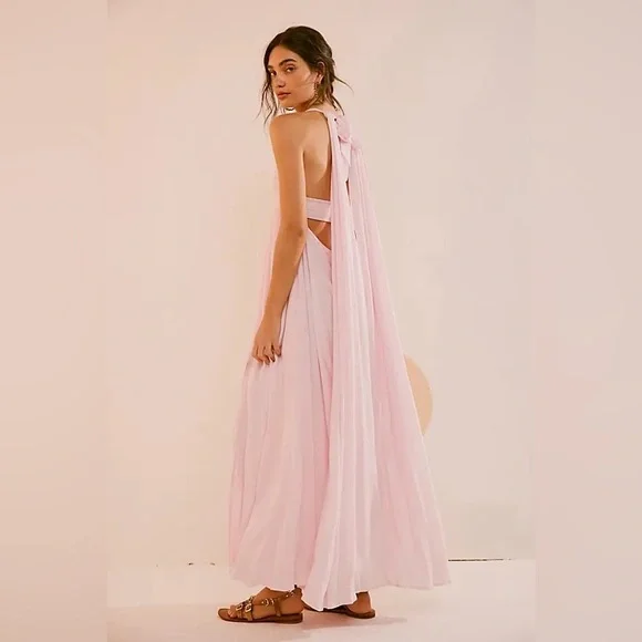 Free People | Dresses | Free People Look My Way Pink Maxi Dress | Poshmark